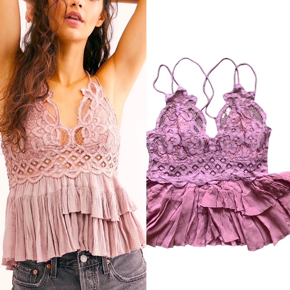 Free People Initmately Adella Cami Top Women Color Mauve Size S